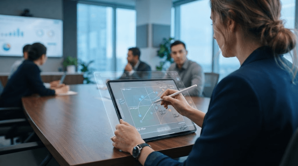 System integration and executive dashboard visual for digital transformation advisory